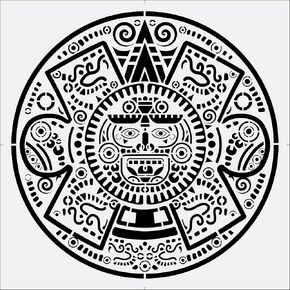 Stencil Stop Mayan Emblem Stencil - 12 x 12 inches - Reusable Stencils for Painting on Wood, Walls, Fabric & Rocks - Durable 14 Mil Mylar Plastic for DIY Crafts & Art Projects