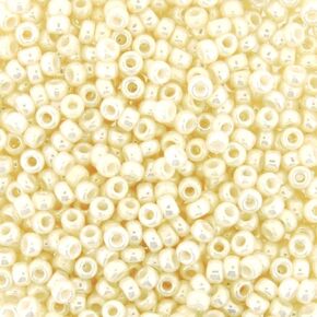 Miyuki Round Rocaille Seed Beads Size 8/0 Ivory Ceylon 22 Gram Tube