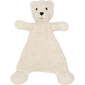 Under the Nile Organic Cotton Flat Faux Fur Sherpa Snuggle Bear Toy, 13" Tall