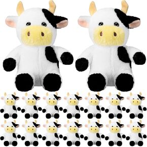 WETTARN 16 PCS COW محشو بالحيوانية غائبة رائعة لعبة أفخم رائعتين لعبة مرنة الألبان الألب