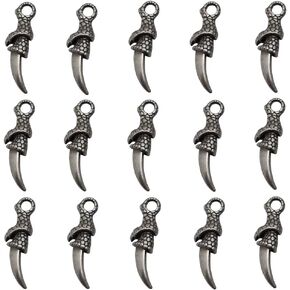 15 PCS Retro Hell Dragon Claw DIY Snake Snake Bone Netclace Necklace قلادة قلادة قلادة تميّز مفتاحية الأسنان السحر الحرف اليدوية