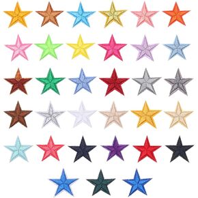 Meccanixity 1pcs Star Iron on Patches Small Star Patches Patches Chaking on Patches for Diy Crafts Contracting Decoration Hat Decoration ، 33 Color