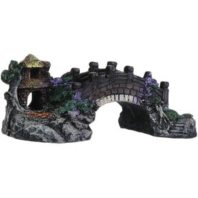Homesogood Fish Tank Decoration Aquarium Ornament Poly Resin Bridge for Aquariums و Fish Tank و Gardens