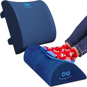 Everlasting Comfort Foot Rest & Lumbar Support Pillow Bundle - Elevate Your Seating Experience - Ideal for Work, Gaming, and Relaxation