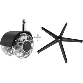 2 Inch Heavy Duty Caster Wheels-28'' Heavy Duty Office Chair Base Replacement,Universal Fit,Safe for All Floor or Carpet