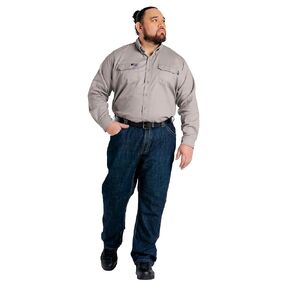 LAPCO FR Modern Jeans for Men, Flame Retardant Work Pants, Relaxed Fit, Low-Rise, Bootcut, Washed Denim, P-INDM45