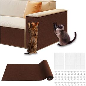 حامي الأثاث Cat Scratch ، 78.7 "x15.8" حصيرة كبيرة لذاتها ، سجادة مقاومة للخدش قابلة للتخلي عن الأريكة والجدار وشجرة القط والباب ، حصيرة خدش داخلية متينة (بنية)