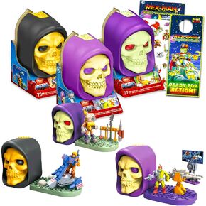 Masters of the Universe Blind Box مجموعة للأطفال - حزمة مع 3 Playsets Skultor Skulls ، بالإضافة إلى ملصقات ، المزيد | يفضل أسياد حفلة لعبة الكون