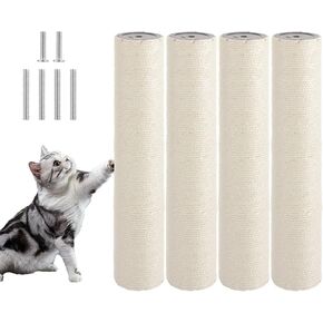 4 PCS M8 CAT SCRECKING POST POSTERSS ، 15.7 × 3.1 بوصة SISAL CAT TREE POST POST مع مسامير ، وظائف خدش إعادة الملء لبرج شجرة القطط الداخلية الغيار قطط الأثاث