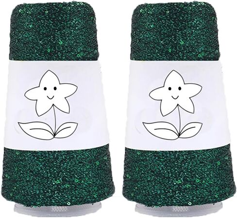 2 Balls Accessory Lurex Yarn, Shining Glitter Metallic Knitting-in Yarn, Sequin Sparkle Thread for Knitting and Crochet Sweater Shawl 5000 Yards (White) in Saudi Arabia