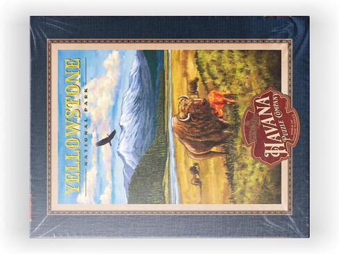 MyPuzzle Yellowstone National Park - Hayden Valley Bisons, Vintage Travel Poster - Premium 1000 Piece Jigsaw Puzzle for Adults in Saudi Arabia