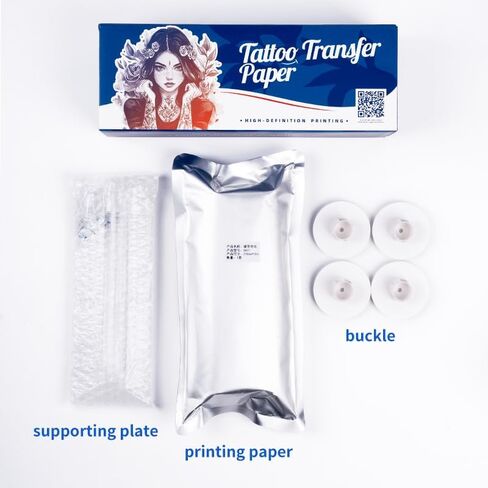Tattoo Transfer Paper, Instragram Tattoo Stencil Paper A4 Roll 210mm * 30m,Transfer paper separated from carbon paper- Ultra HD Image Printing(Roll of paper + stand) in Saudi Arabia