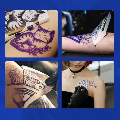 Tattoo Transfer Paper, Instragram Tattoo Stencil Paper A4 Roll 210mm * 30m,Transfer paper separated from carbon paper- Ultra HD Image Printing(Roll of paper + stand) in Saudi Arabia
