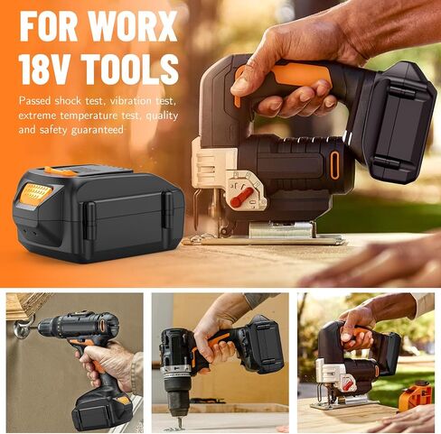 2 Pcaks 18V 3.0Ah Lithium Batteries Replace for Worx 18V Battery WA3512, Compatible with Worx WA3525 WA3523 WA3578 WA3520 WA3575 WA3522 WA3544 WA3671 and 18V/20V Power Tools (20V Max) in Kuwait