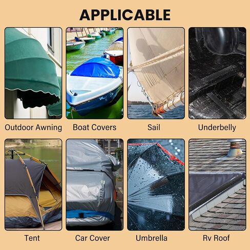 Waterproof Repair Tape,Clear Inflatable Patch Repair Kit for Tent Fabric Awning RV Roof Underbelly Tarp Sail and Boat Cover Outdoor Repair Patch in Kuwait