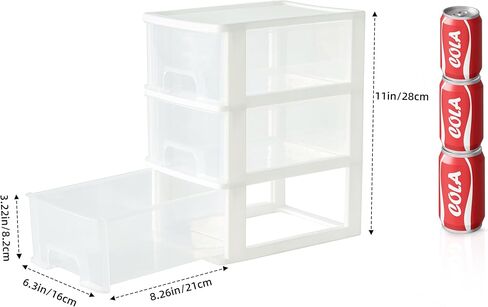 Desktop 3 Drawer Organzier, Pink Plastic Small Drawer Organizer, Desktop Organizer for Office Home and Bathroom in Kuwait