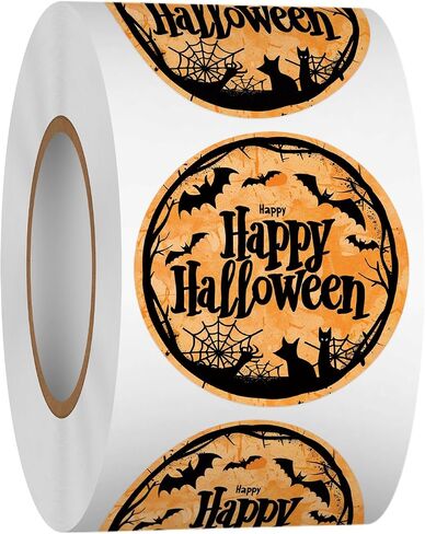 Heyfibro 500 PCS 1.5 Inch Happy Halloween Thank You for All You Do Stickers Appreciation Thank You Stickers Roll for Employees Teachers Envelopes Packaging Gift Favors Decor in Saudi Arabia