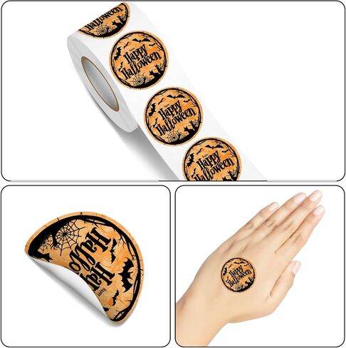 Heyfibro 500 PCS 1.5 Inch Happy Halloween Thank You for All You Do Stickers Appreciation Thank You Stickers Roll for Employees Teachers Envelopes Packaging Gift Favors Decor in Saudi Arabia