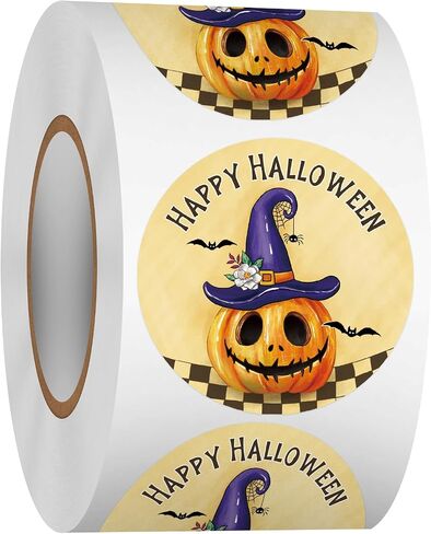 Heyfibro 500 PCS 1.5 Inch Happy Halloween Thank You for All You Do Stickers Appreciation Thank You Stickers Roll for Employees Teachers Envelopes Packaging Gift Favors Decor in Saudi Arabia
