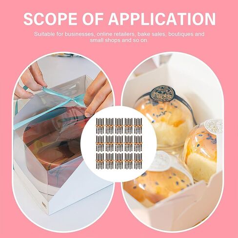 Food Packaging Sealing Stickers 100pcs Tamper Evident Stickers Pink Striped Long Sealing Labels for Handmade Baking Retail Store Wrapping Cookie and Cake Boxes (Pink) in Saudi Arabia