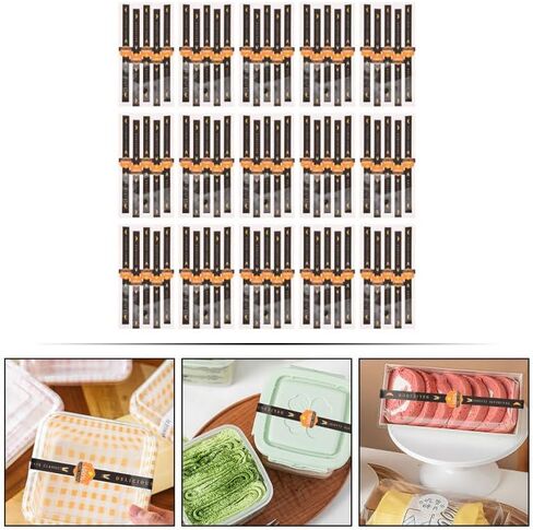 Food Packaging Sealing Stickers 100pcs Tamper Evident Stickers Pink Striped Long Sealing Labels for Handmade Baking Retail Store Wrapping Cookie and Cake Boxes (Pink) in Saudi Arabia