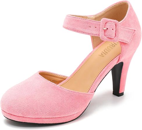 LIURUIJIA Womens Closed Toe High Heels Pumps D'Orsay Ankle Strap Comfortable Platform Heels Shoes Casual Dressy in Kuwait