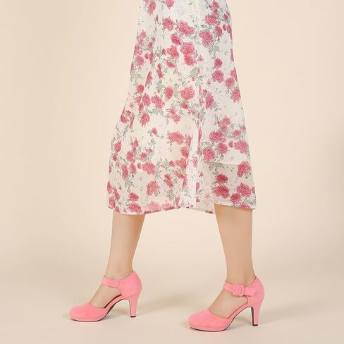 LIURUIJIA Womens Closed Toe High Heels Pumps D'Orsay Ankle Strap Comfortable Platform Heels Shoes Casual Dressy in Kuwait