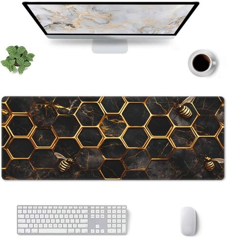 Green Numbers Gaming Mouse Pad, Large Non-Slip Rubber Base Mousepad XL 31.5x11.8in, Keyboard Mouse Mat, Desk Pad with Stitched Edges for Gamer Home&Office in Kuwait