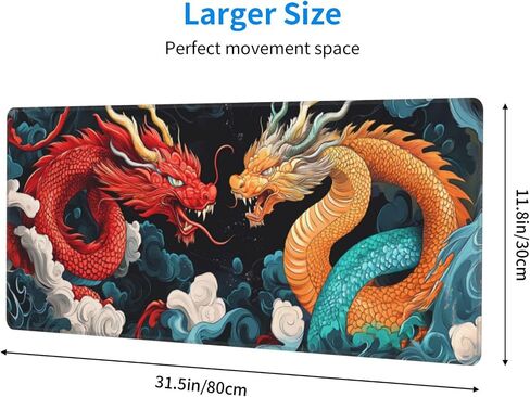 Green Numbers Gaming Mouse Pad, Large Non-Slip Rubber Base Mousepad XL 31.5x11.8in, Keyboard Mouse Mat, Desk Pad with Stitched Edges for Gamer Home&Office in Saudi Arabia
