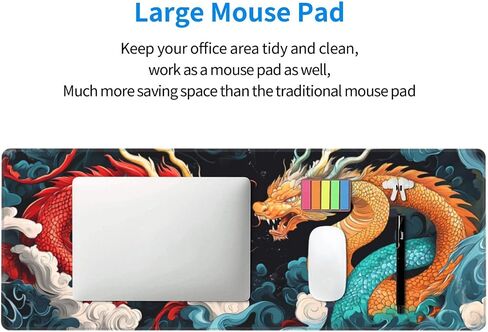 Green Numbers Gaming Mouse Pad, Large Non-Slip Rubber Base Mousepad XL 31.5x11.8in, Keyboard Mouse Mat, Desk Pad with Stitched Edges for Gamer Home&Office in Saudi Arabia