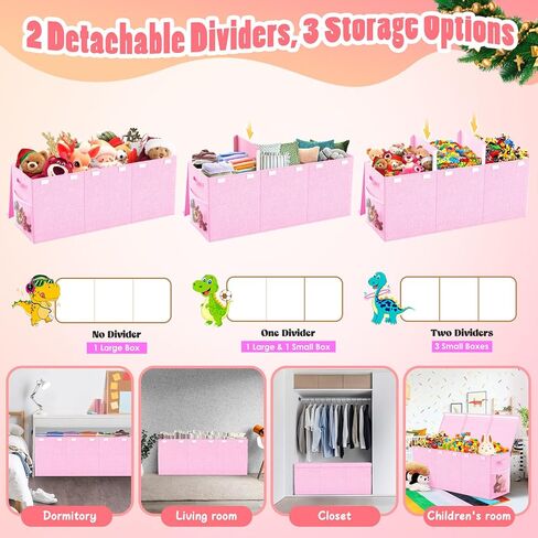 صندوق ألعاب كبير جدًا مع أغطية، منظم تخزين ألعاب قوي قابل للطي، صناديق ألعاب للأطفال وسلال للأولاد والبنات والحضانة وغرفة المعيشة وغرفة اللعب، 40 بوصة × 14 بوصة × 16 بوصة (رمادي) in Kuwait