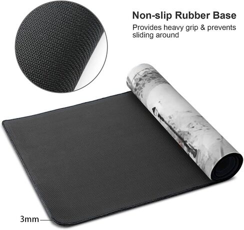 Paris Street Eiffel Large Mouse Pad Gaming Mousepad with Wrist Support Rubber Computer Keyboard Mat for Desk Laptop Non-Slip Full Deskmat Protector Waterproof Writing Pad Office Home 16x35.5 in in Kuwait