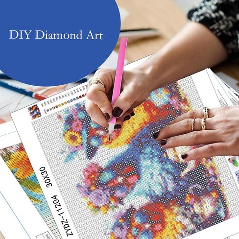 Skyboda Lion Diamond Painting Kits for Adults, DIY Diamond Art Kits Lion Full Round Drill Gem Art Diamond Crafts for Home Wall Art Decor 12×16inch in Kuwait