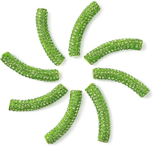 Craftdady 10pcs ألوان مختلطة أحجار أنبوب نودل منحنية راينستون 45-46.5 ملم حبات معدنية كبيرة الأنبوب الطويلة لتصنيع المجوهرات: 4 ملم: in Saudi Arabia