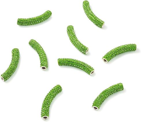 Craftdady 10pcs ألوان مختلطة أحجار أنبوب نودل منحنية راينستون 45-46.5 ملم حبات معدنية كبيرة الأنبوب الطويلة لتصنيع المجوهرات: 4 ملم: in Saudi Arabia