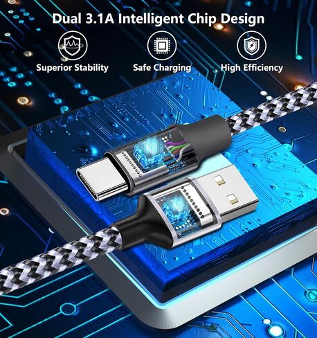 【MFi Certified】100W USB-C to USB-C Charging Cable, Stuffcool 3Pack 6FT Type-C iPhone 15 Charger Fast Charging Cord Compatible with iPhone 15/15 Plus/15 Pro/15 Pro Max/iPad Pro/Air/Mini/MacBook Pro/Air in Saudi Arabia