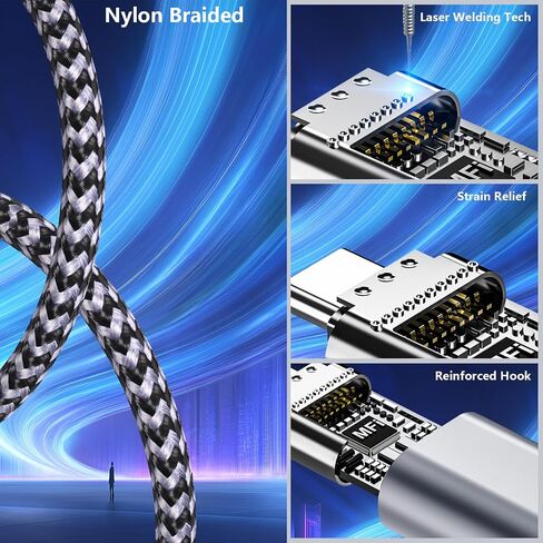 【MFi Certified】100W USB-C to USB-C Charging Cable, Stuffcool 3Pack 6FT Type-C iPhone 15 Charger Fast Charging Cord Compatible with iPhone 15/15 Plus/15 Pro/15 Pro Max/iPad Pro/Air/Mini/MacBook Pro/Air in Saudi Arabia