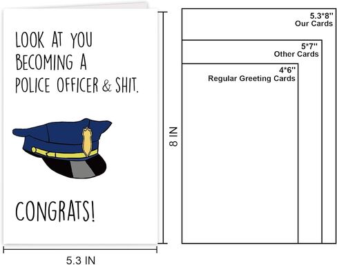 Funny Police Academy Graduation Card for Him Her, Congratulation on Graduation Card for Policeman, Policeman Promotion Gift, Policeman Proud of You Gift for Son Daughter Brother Sister in Saudi Arabia