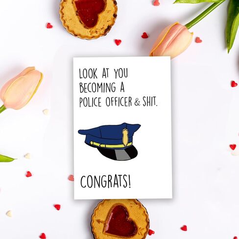 Funny Police Academy Graduation Card for Him Her, Congratulation on Graduation Card for Policeman, Policeman Promotion Gift, Policeman Proud of You Gift for Son Daughter Brother Sister in Saudi Arabia