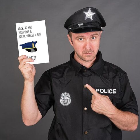 Funny Police Academy Graduation Card for Him Her, Congratulation on Graduation Card for Policeman, Policeman Promotion Gift, Policeman Proud of You Gift for Son Daughter Brother Sister in Saudi Arabia