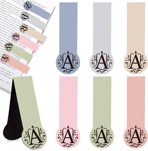 Palksky Magnetic Bookmarks with Initial, 26 Letters Personalized Book Marks, Magnet Bookmark Clips for Reading Women Men Teachers Students, Book Accessories, Book Lovers Gifts(6PCS,N) in Kuwait