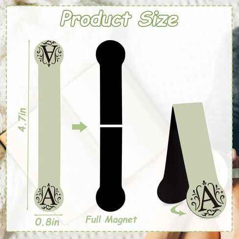 Palksky Magnetic Bookmarks with Initial, 26 Letters Personalized Book Marks, Magnet Bookmark Clips for Reading Women Men Teachers Students, Book Accessories, Book Lovers Gifts(6PCS,N) in Kuwait