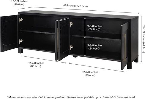 Henn&Hart 68" TV Stand for TVs up to 75", Cloud White in Kuwait