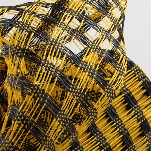 Craig Bachman 10" Poly Burlap Check Mesh: Black and Yellow (10 Yards) Fabric Mesh Ribbon, Wreath, Floral Arrangement, Swag, Crafting Mesh Ribbon in Saudi Arabia