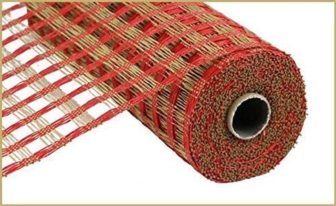Craig Bachman 10" Poly Burlap Check Mesh: Black and Yellow (10 Yards) Fabric Mesh Ribbon, Wreath, Floral Arrangement, Swag, Crafting Mesh Ribbon in Saudi Arabia