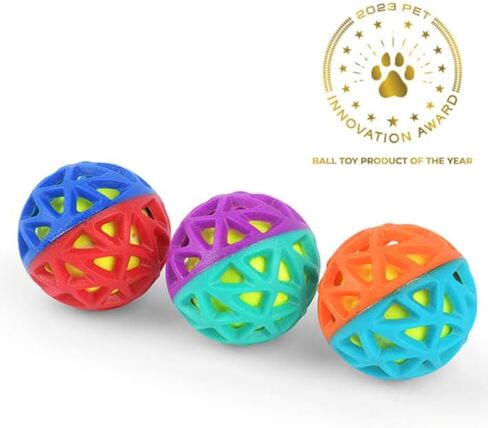 P.L.A.Y. Cute Outdoor Dog Toys - Go-Go Astro Ball Fetch Toy, Great for Puppies & Small, Medium, Large Dogs - Floats in Water, Bounces, Squeaker Tennis Ball Core, Beach & Pool Friendly (Flare) in Saudi Arabia
