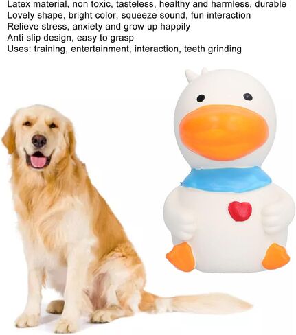 Keenso Latex Duck Dog Toys Cute Interactive Funny Squeak Duck Toys for Dog Puppy Chewing Playing (White) in Saudi Arabia