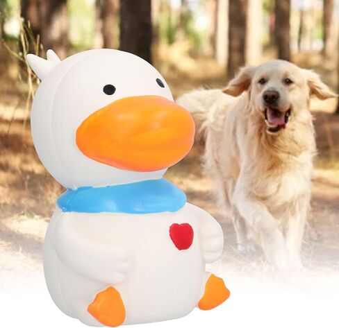 Keenso Latex Duck Dog Toys Cute Interactive Funny Squeak Duck Toys for Dog Puppy Chewing Playing (White) in Saudi Arabia