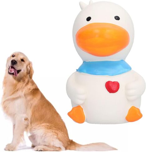 Keenso Latex Duck Dog Toys Cute Interactive Funny Squeak Duck Toys for Dog Puppy Chewing Playing (White) in Saudi Arabia