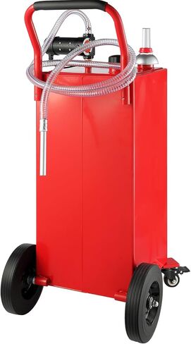 علبة وقود، سعة 35 جالون، خزان غاز على 4 عجلات، مع مضخة نقل يدوية، حاوية وقود ديزل بنزين للسيارات، جزازات العشب، مركبات الدفع الرباعي، القوارب، المزيد، أسود in Kuwait